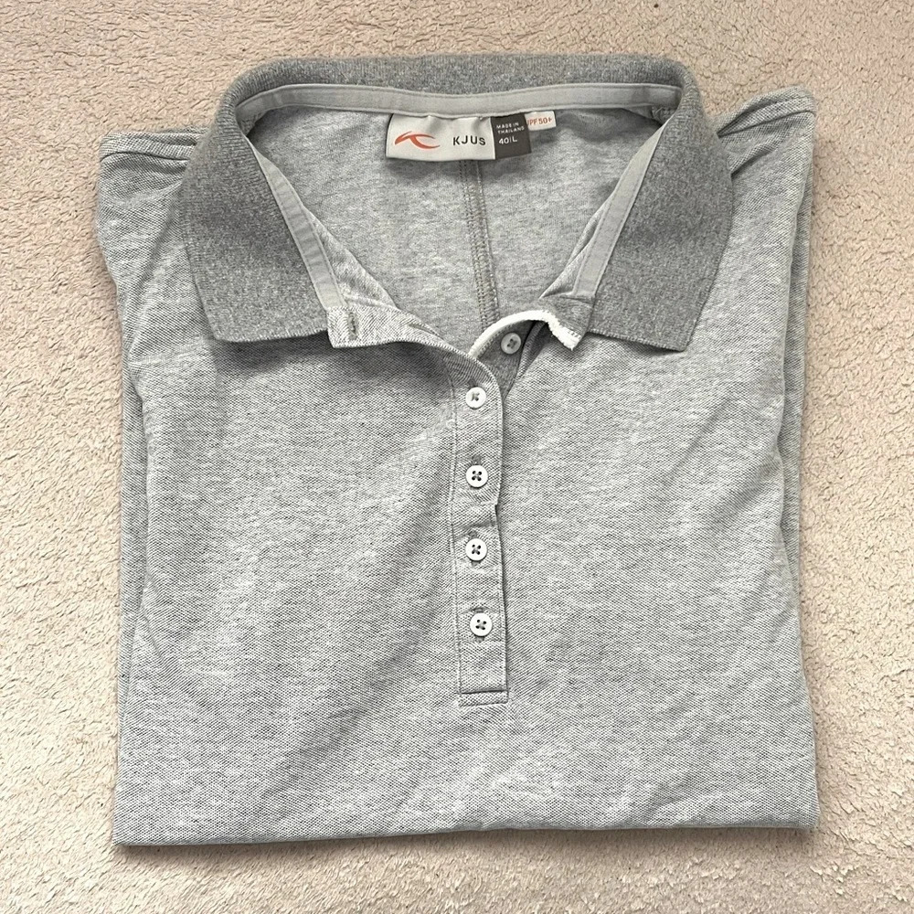 KJUS Golf Polo Lightweight Women’s L Gray UV Protection Casual Classic Outdoors